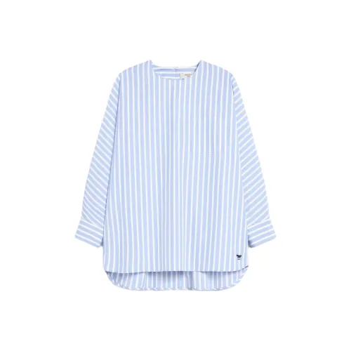 WEEKEND MaxMara Emanuel Collection Cotton Poplin Blouse Shirt Women's Light Blue