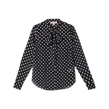 MICHAEL KORS Polka dot Pussy bow Blouse