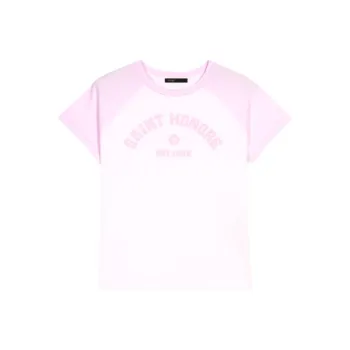 Maje Slogan embroidered Cotton T shirt