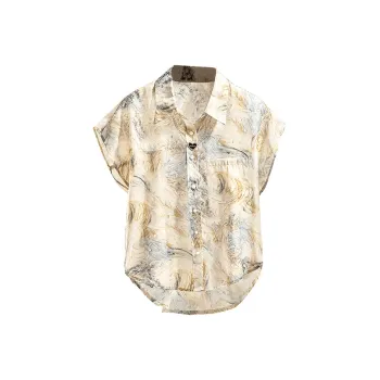 Cypress House Shirt Women's Blue Yellow Floral