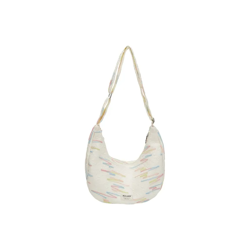 Single Warehouse Canvas Handheld Shoulder Bag Women's White/Pink/Yellow/Black-0