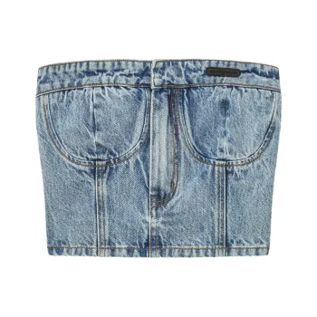 CHUU Strapless Tops Women's Denim Blue