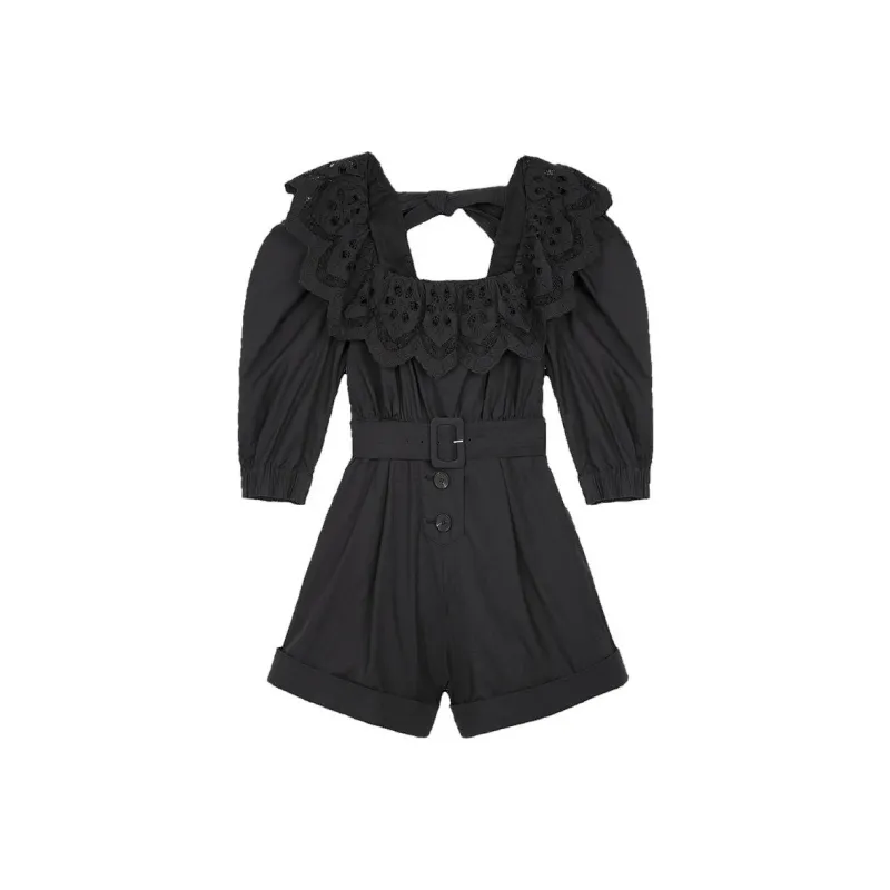 Self-portrait One-piece Shorts Women's Black-0