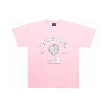 Balenciaga Drop Shoulder Sleeve T Shirt Women's Pink