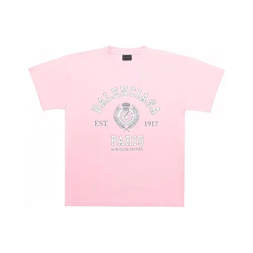 Balenciaga Drop Shoulder Sleeve T Shirt Women's Pink