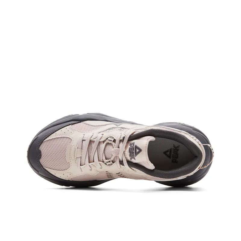 PEAK State Pole Cushioning, Slip Resistant, Lightweight Low Top Casual Shoes Men's Beige Dark Gray-3