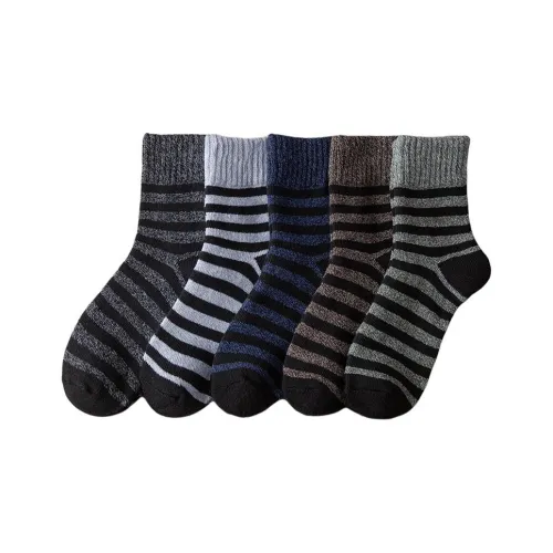 H YXIANG Mid Calf Socks Men's 5 Pack