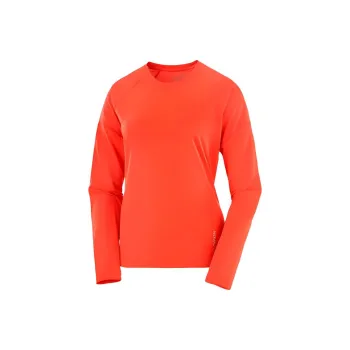 SALOMON CROSS RUN Raglan Sleeve T-Shirt Women's Orange Red