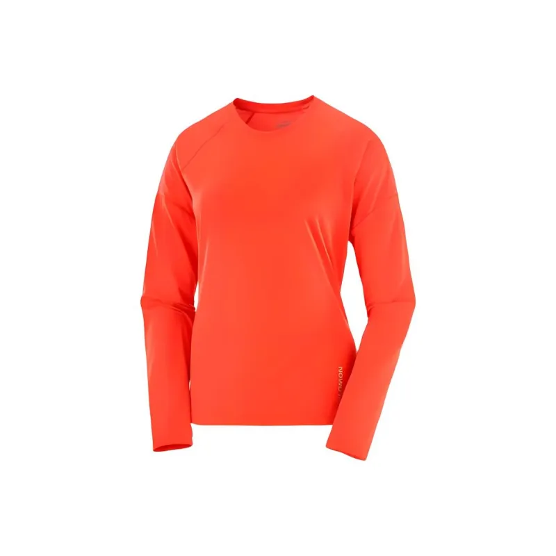 SALOMON CROSS RUN Raglan Sleeve T-Shirt Women's Orange Red-0