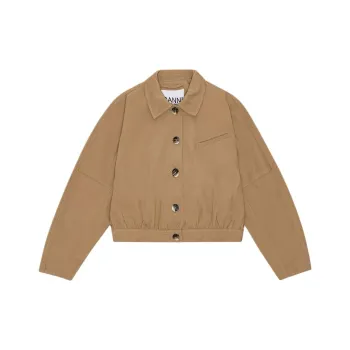 GANNI Twill Cropped Jacket