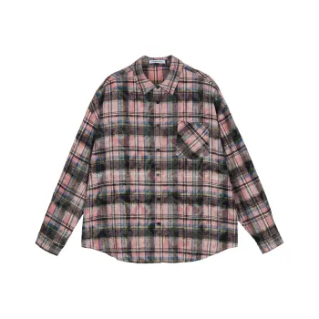 ZUOBEIKA Shirt Unisex Pink Plaid