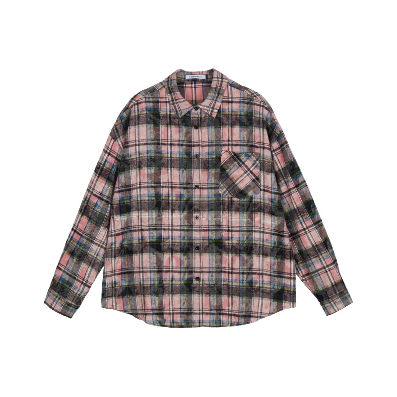 ZUOBEIKA Shirt Unisex Pink Plaid-0