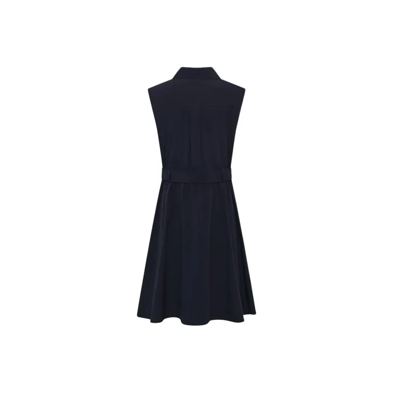 Biyin Leufen Sleeveless Dress Women's 25 Navy Blue-1