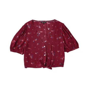 Tommy Hilfiger TJW BALLOON SLEEVE FLORAL BLOU Shirt Women's Red