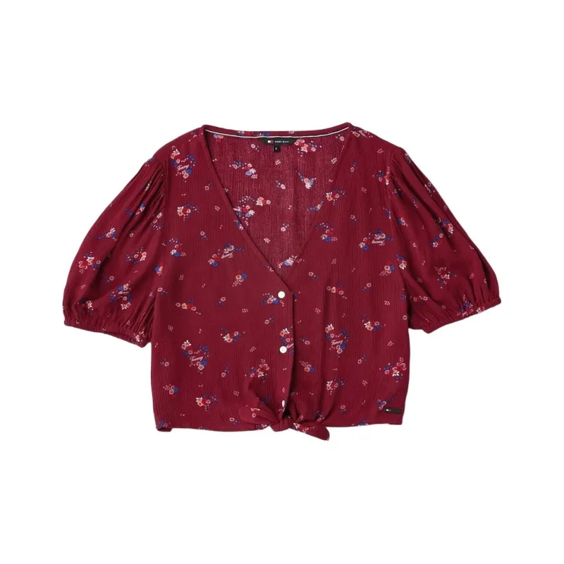 Tommy Hilfiger TJW BALLOON SLEEVE FLORAL BLOU Shirt Women's Red-0