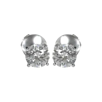 Cartier 18K White Gold Diamond Stud Earrings