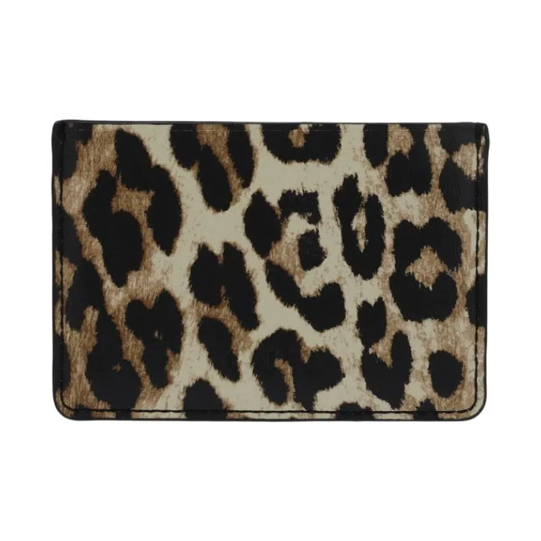 GANNI Artificial Leather Card Holder Women's Brown-2