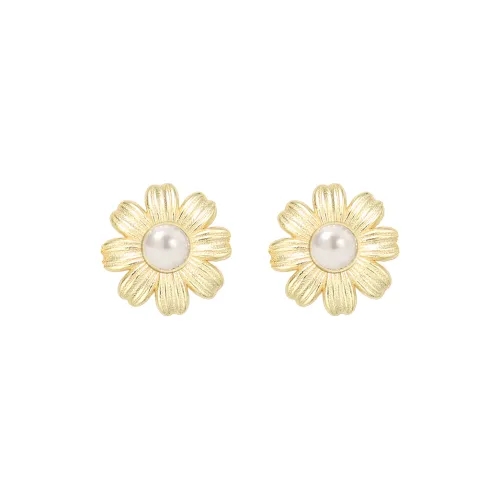 Narcii 925 Sterling Silver White Gold Plated Stud Earrings Women's