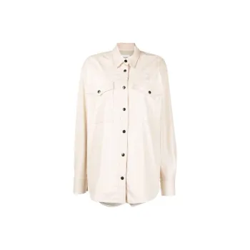ISABEL MARANT ETOILE Berny Button Up Leather Shirt