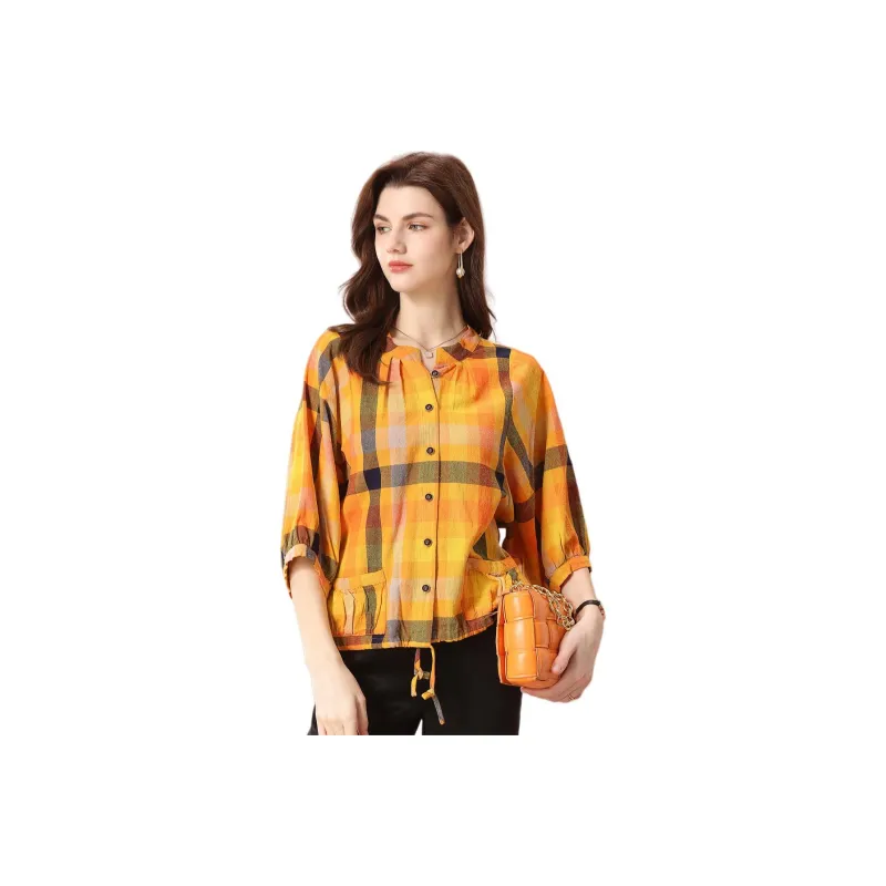 FENHONGMALI Shirt Women's Yellow-0