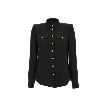 BALMAIN Embossed-Buttons Long Sleeved Shirt