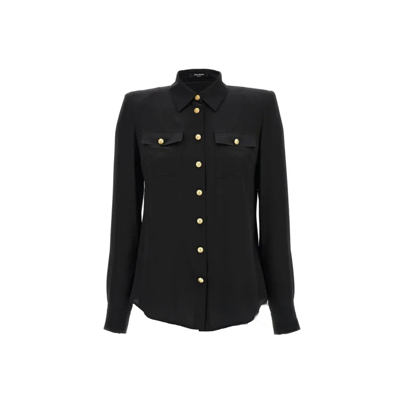 BALMAIN Embossed Buttons Long Sleeved Shirt-0