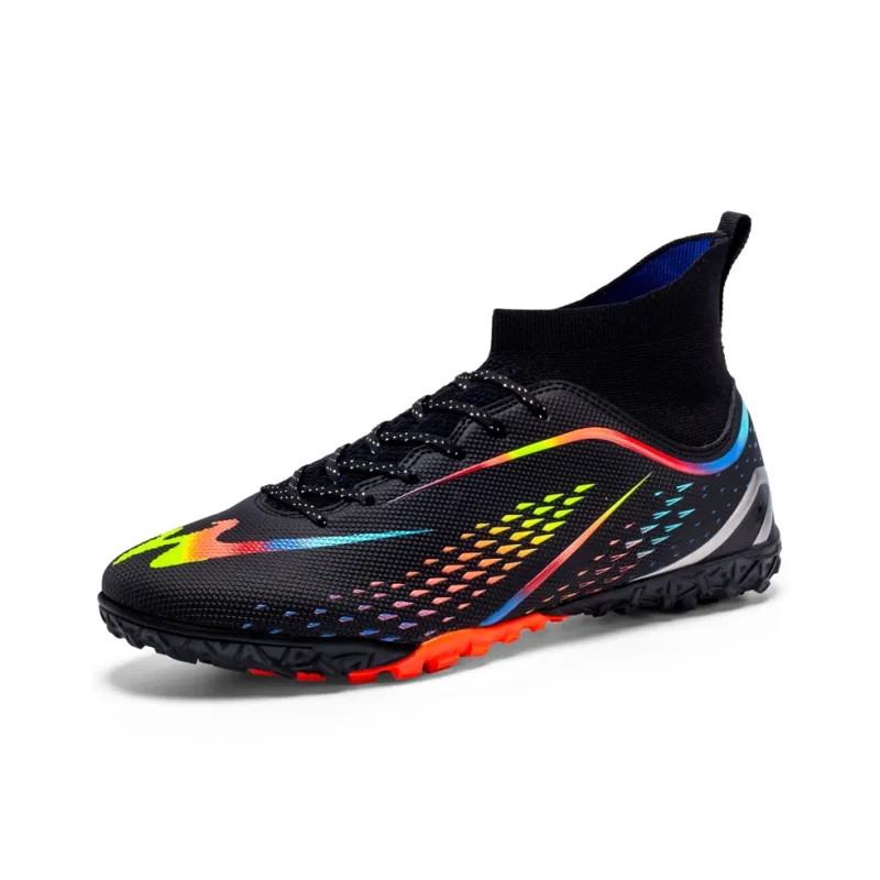 Binary TF Rubber Broken Studs Cushioning Abrasion Resistant Lightweight Soccer Shoes Unisex Black-1