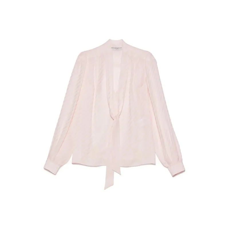 Givenchy Striped Pussybow Blouse-0