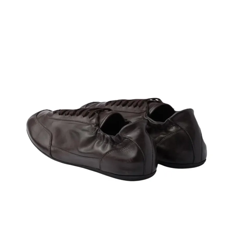 PRADA Collapse Low Top Casual Shoes Men's Brown-3