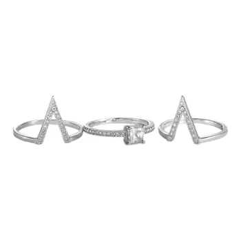 Swarovski Platinum Funk Ring Set