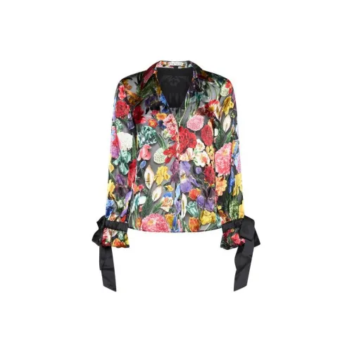 ALICE+OLIVIA Randa Floral Embroidery Shirt