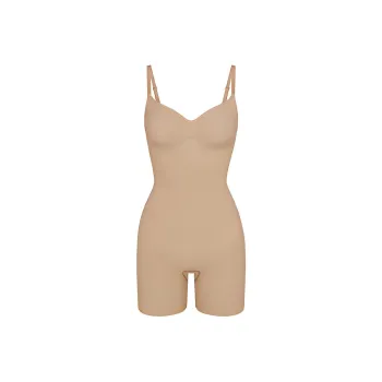 SKIMS SEAMLESS SCULPT MID THIGH BODYSUIT Jumpsuit Women's Mud/CLAY