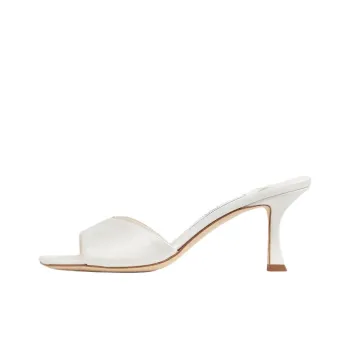 Jimmy Choo Slide Slippers 7cm Women's Ivory White