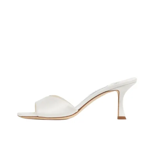 Jimmy Choo Slide Slippers 7cm Women's Ivory White