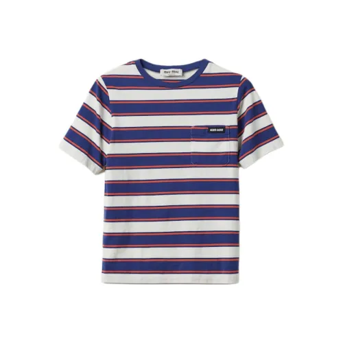 MIU holder miu Striped Cotton T shirt