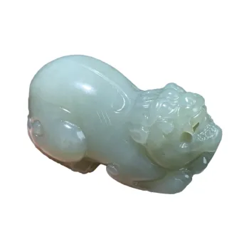 BUDOUXIAOAI Handlebar Piece White Jade/Pale Greenish White Jade Unisex