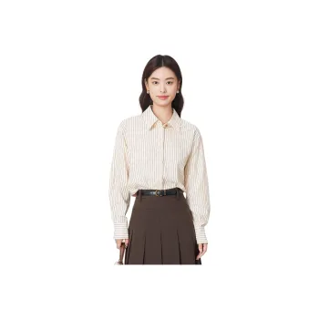Dajia Poetry Shirt Women's Brown Stripes