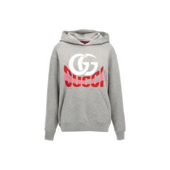 GUCCI Long Sleeved Logo Printed Hoodie