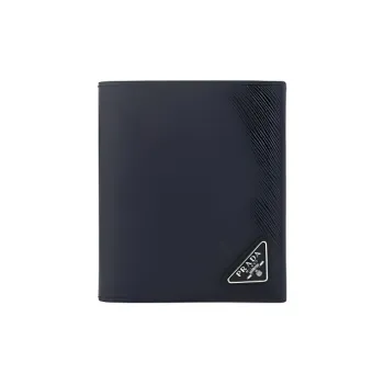 PRADA Leather Wallet Unisex Marine Blue