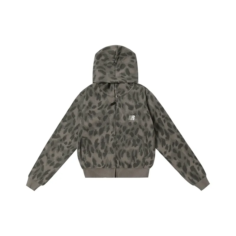 FDR Sweatshirt Jacket Women's Leopard Print-0