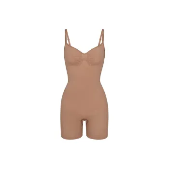 SKIMS SEAMLESS SCULPT MID THIGH BODYSUIT Bodysuits Women's Ochre/SIENNA