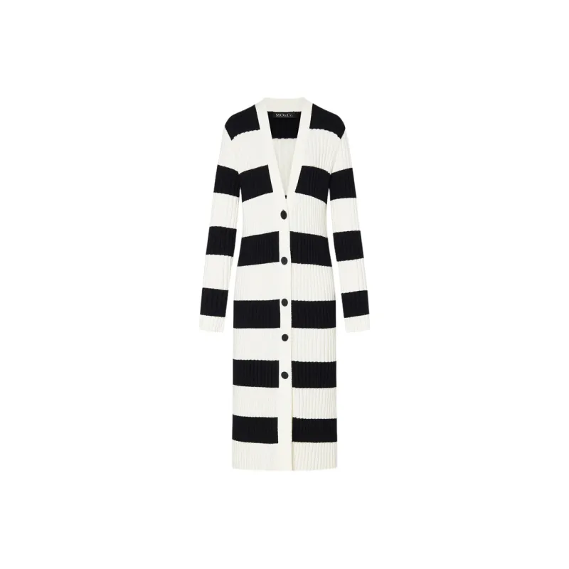 MOCO Knitwear Women's Black White Stripes-0
