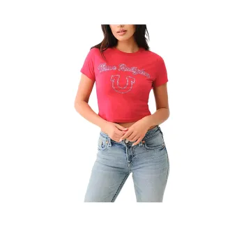 TRUE RELIGION T Shirt Women's Rose Red