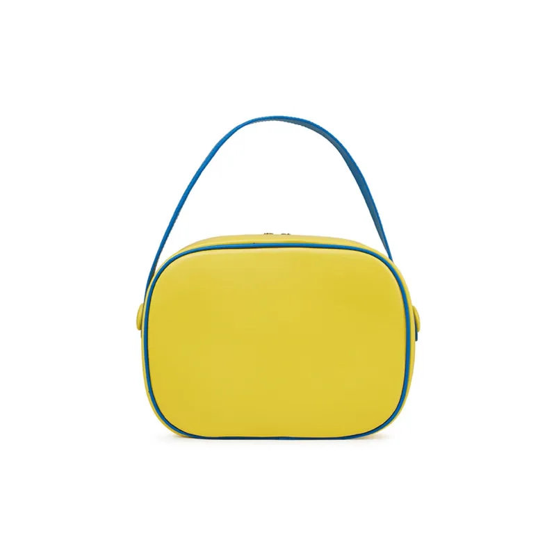 Farmacy PU Clutch Handbag Storage Bag Makeup Bag Regular Women's Yellow/Pink-1