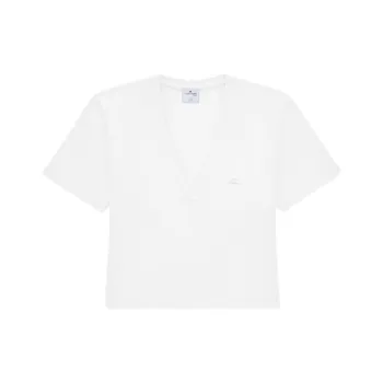 COURREGES V-Neck Cropped T-Shirt