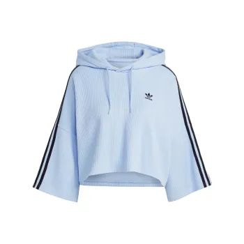 Adidas Originals CROP HOODIE Sweatshirt Women's Light Pink Blue
