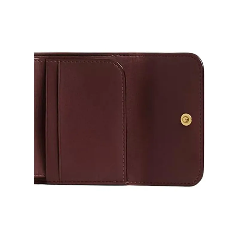 COACH Essential Coated Canvas With Calfskin Wallet Mini Women's Light Brown-3