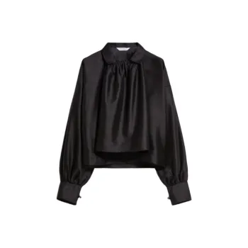 MaxMara Callas Collection Shantung Silk And Cotton Shirt Women's Black