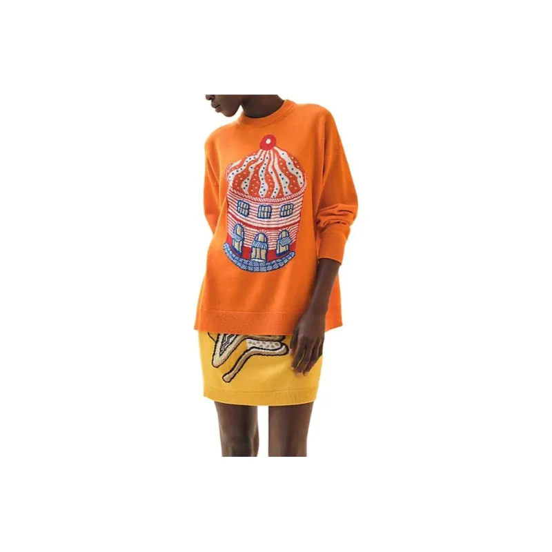 HERMES SS24 Cashmere Sweater Women's Sunset Orange-0