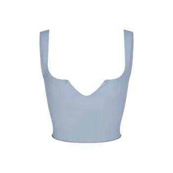 SKIMS SS24 RAW EDGE SLIT FRONT CROPPED CAMI Camisole Women's DENIM/Denim